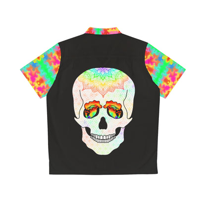 Cosmic Kaleidoscope Skull Hawaiian Shirt