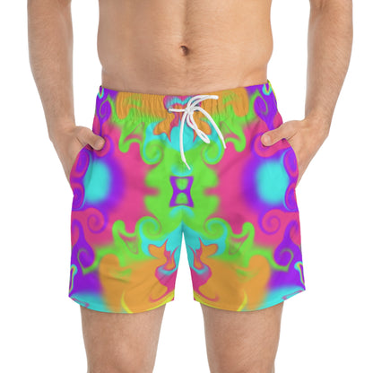 Neon Bloom Swim Trunks