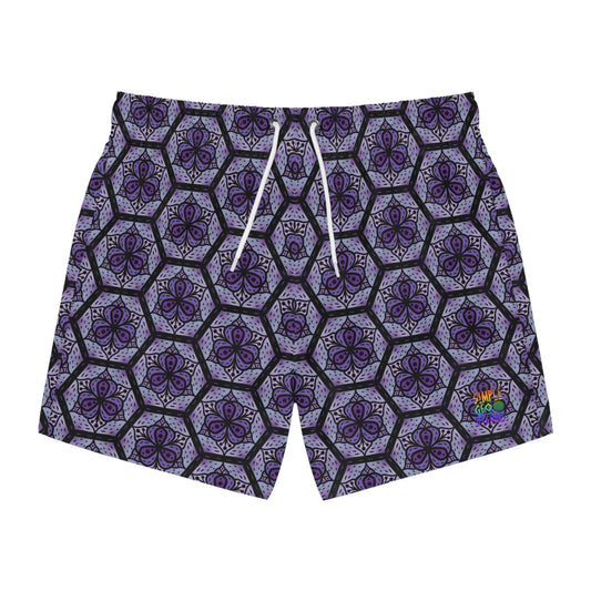 Midnight Blossom Swim Trunks