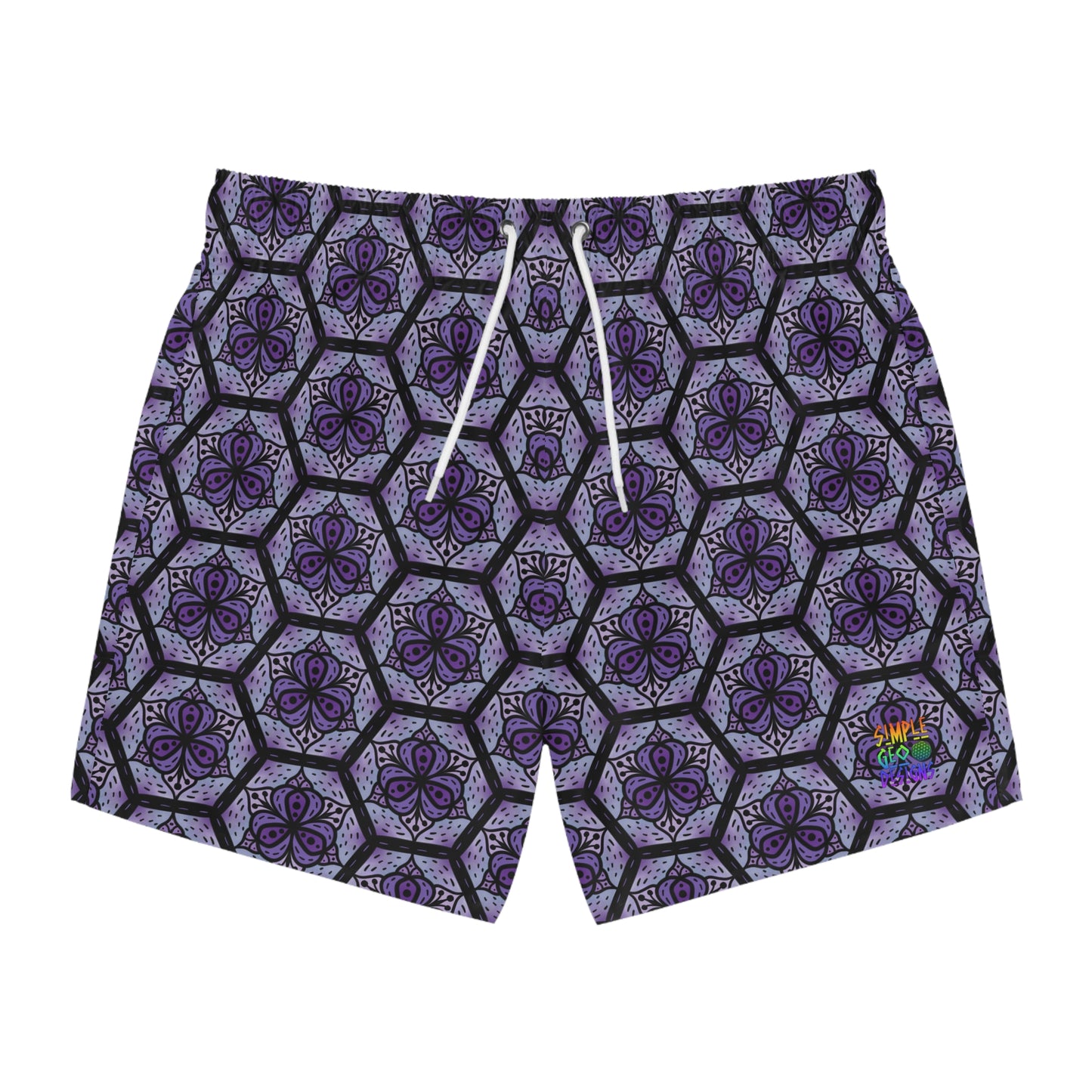 Midnight Blossom Swim Trunks