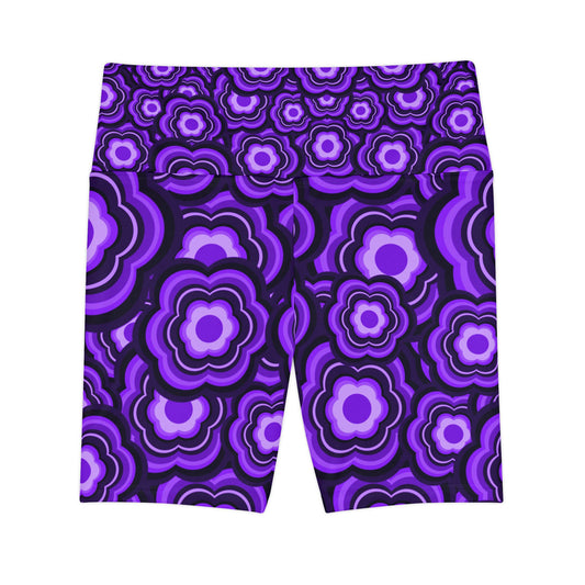 Purple Passion Flower Power Workout Shorts