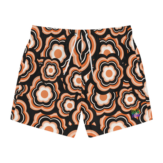 Orangetastic Flower Power Swim Trunks