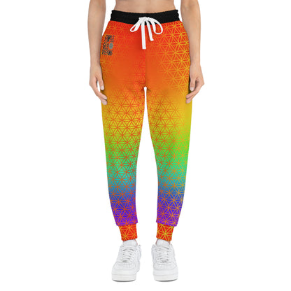 Rainbow Flower of Life Athletic Joggers