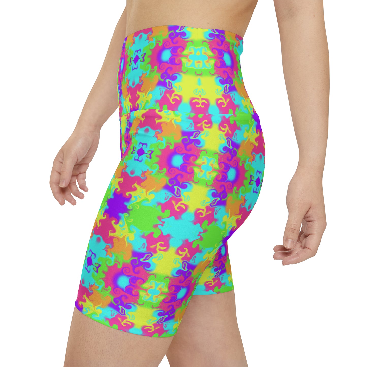 Neon Bloom Workout Shorts