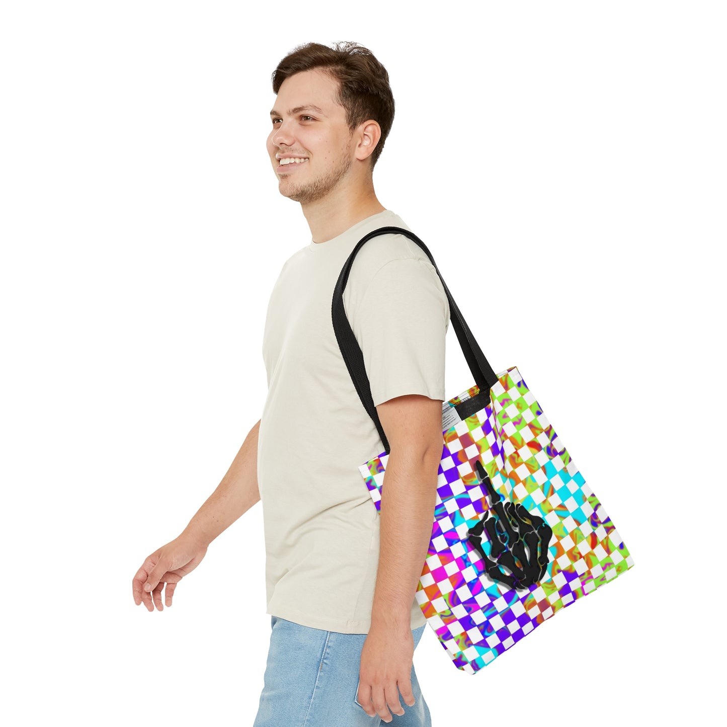 Rainbow Checkered Tote