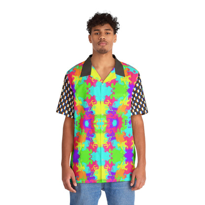 Neon Glitch Hawaiian Shirt