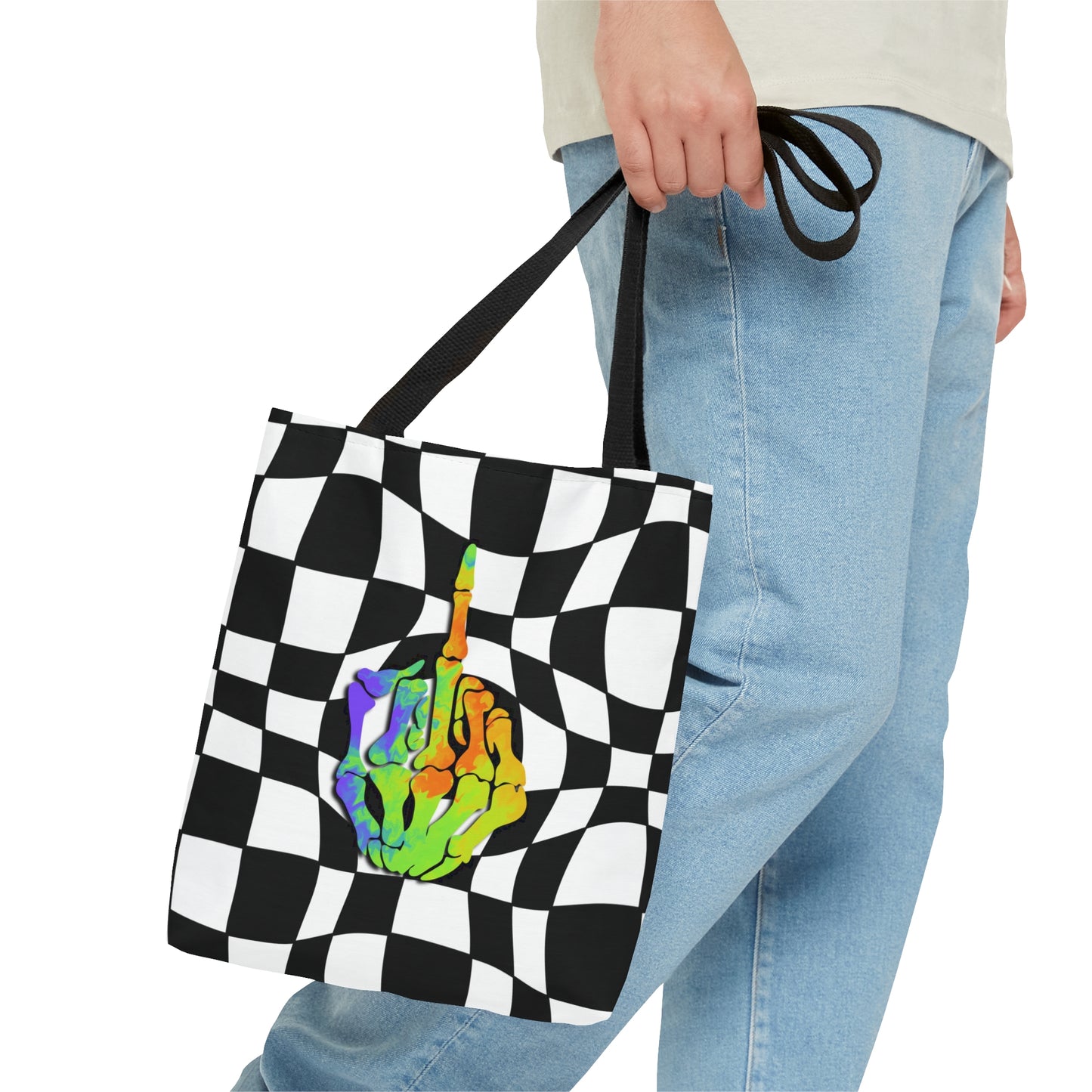 Trippy Checkered Tote