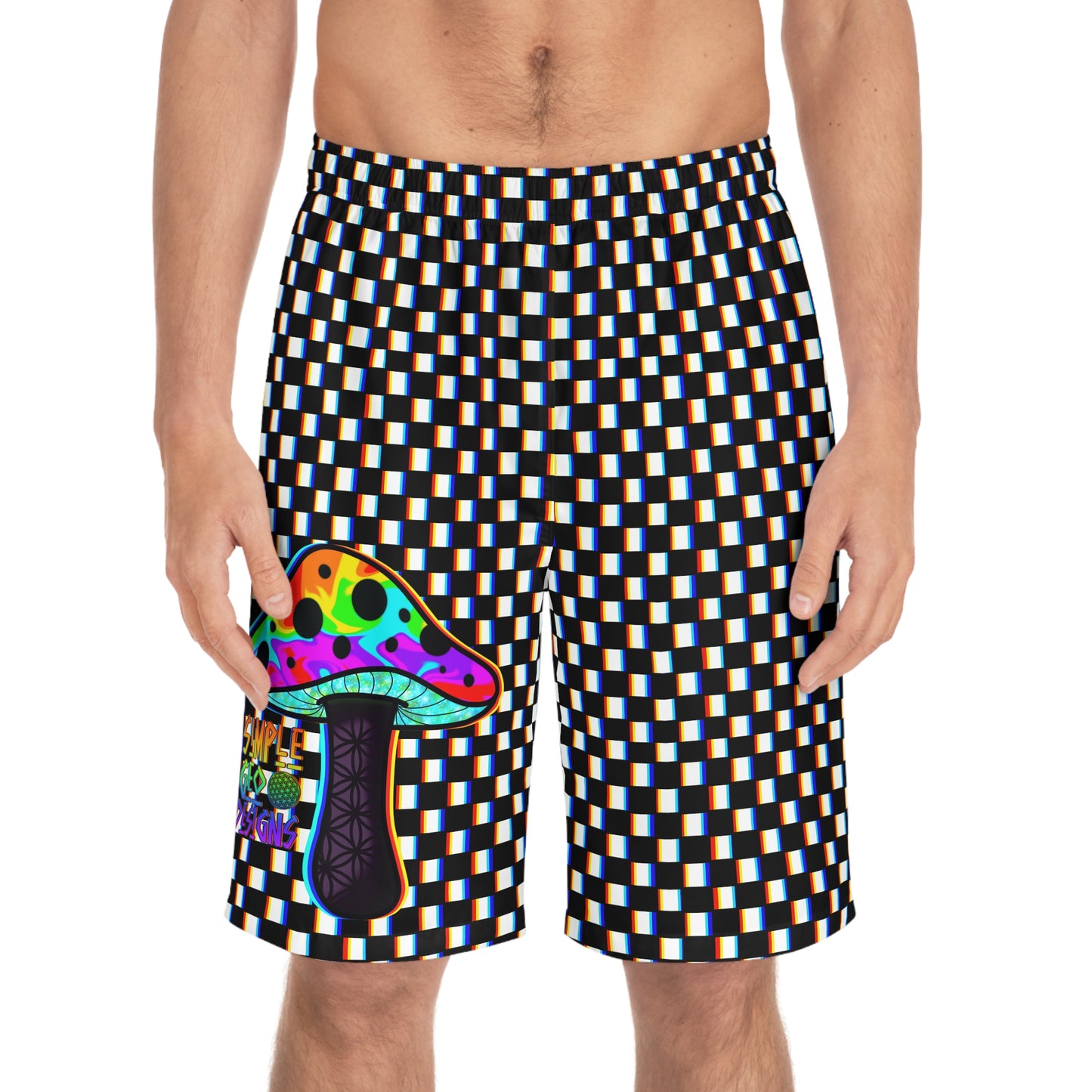 Rainbow Mushroom Board Shorts