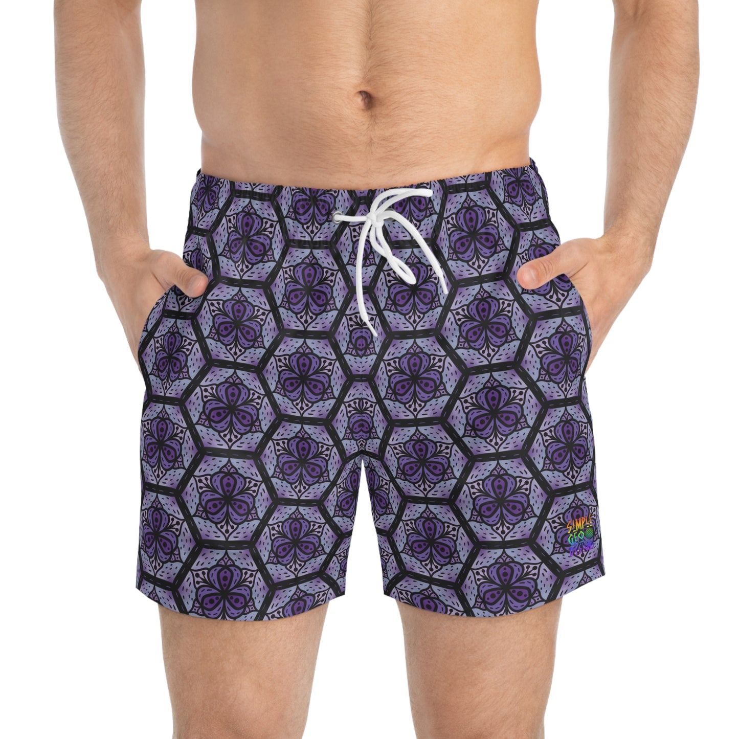 Midnight Blossom Swim Trunks