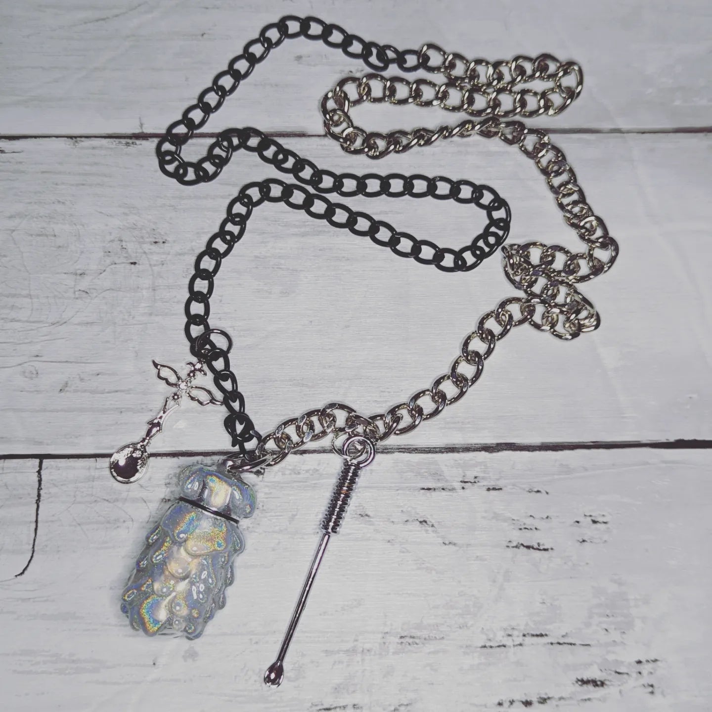 Rainbow Pearl Stash Pendant