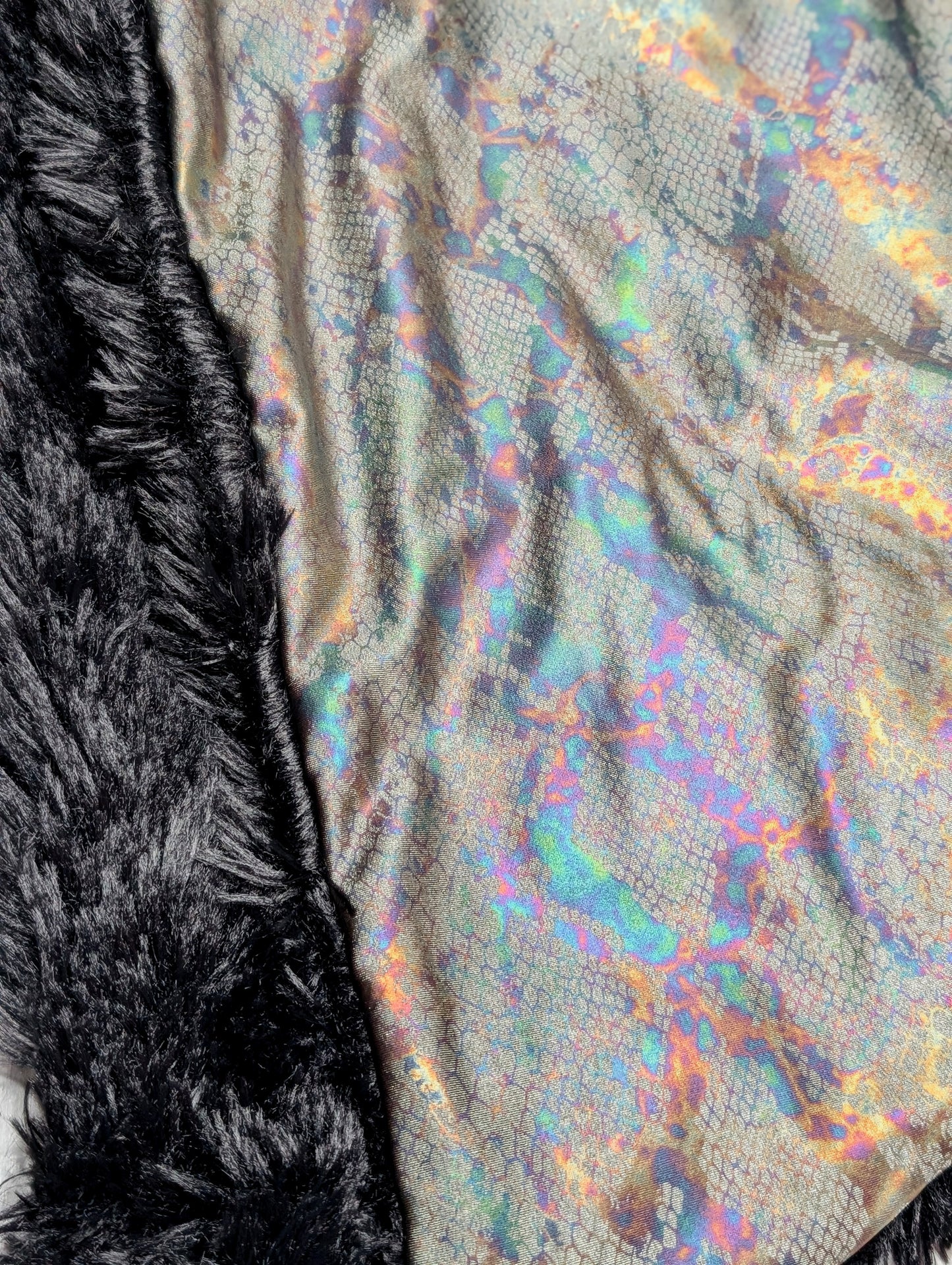 Oil Slick Fuzzy Hood